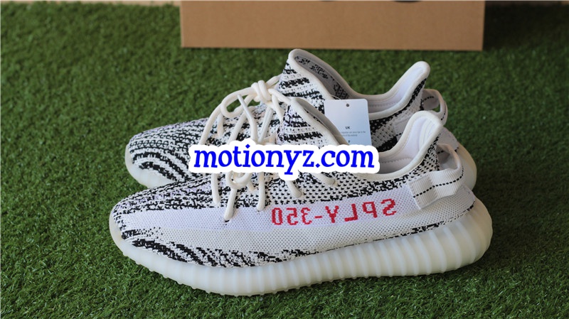 Final Correct Version Yellow Sole Yeezy 350 V2 Zebra